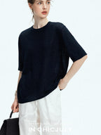 chicjuly Lightweight Breathable Uv Knit Roundneck Women's Linen Short Sleeve T-shirts