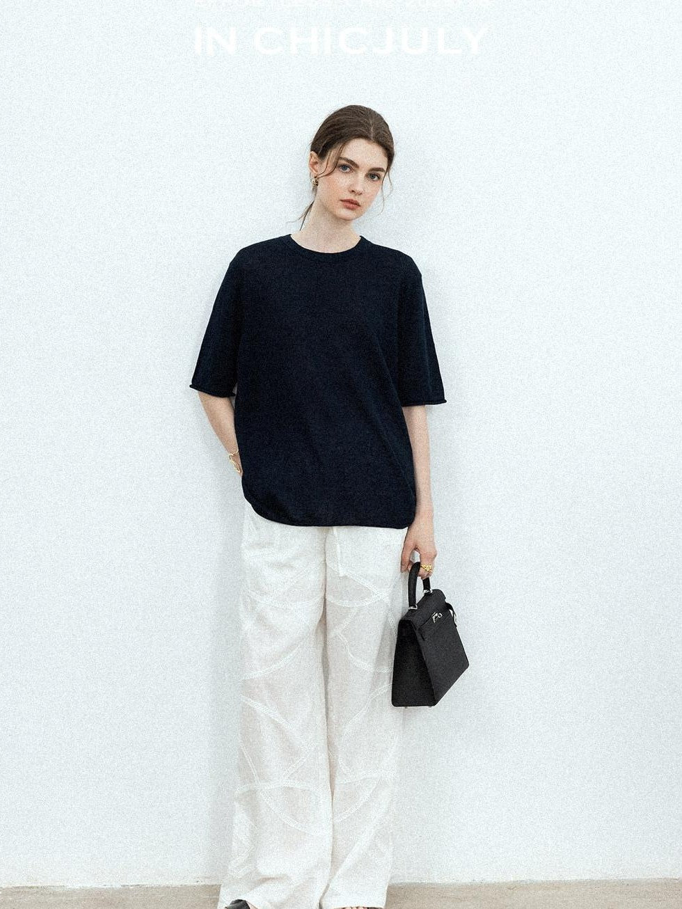 chicjuly Lightweight Breathable Uv Knit Roundneck Women's Linen Short Sleeve T-shirts