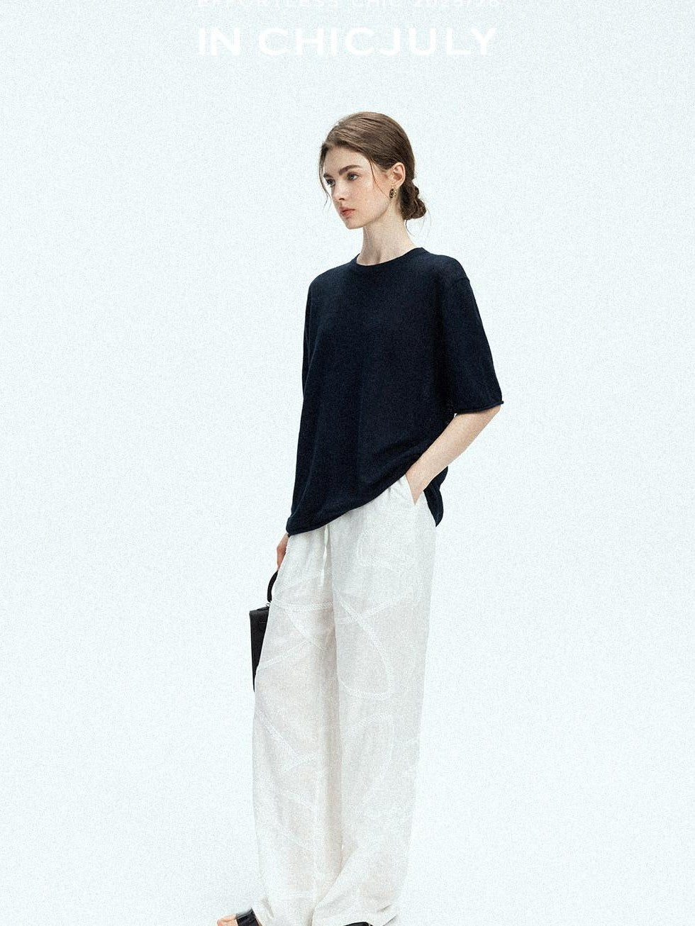 chicjuly Lightweight Breathable Uv Knit Roundneck Women's Linen Short Sleeve T-shirts
