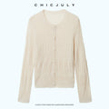 chicjuly Lightweight Floral Openwork Knit Women's Wool Linen Blend Top & Skirt Sets 1031679187414