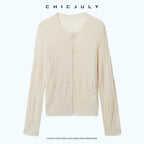 chicjuly Lightweight Floral Openwork Knit Women's Wool Linen Blend Top & Skirt Sets 1031679187414