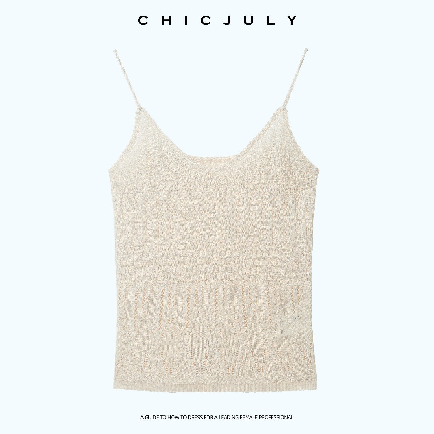chicjuly Lightweight Floral Openwork Knit Women's Wool Linen Blend Top & Skirt Sets 1031679187414