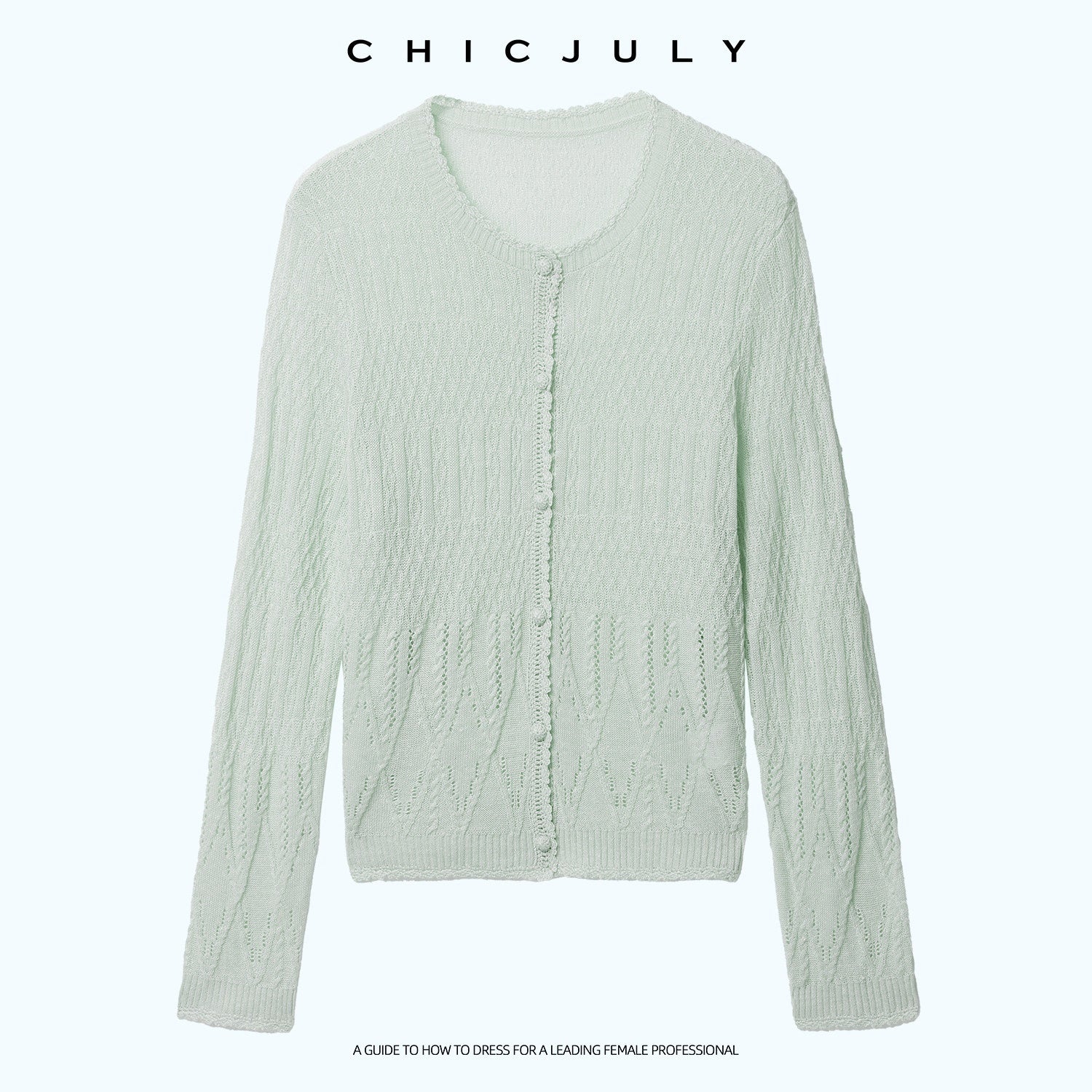 chicjuly Lightweight Floral Openwork Knit Women's Wool Linen Blend Top & Skirt Sets 1031679187414