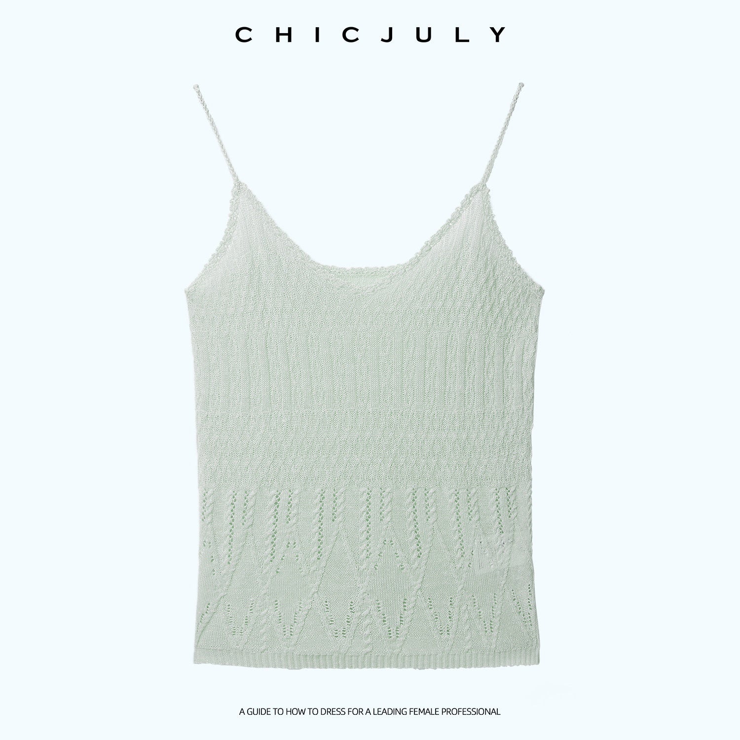chicjuly Lightweight Floral Openwork Knit Women's Wool Linen Blend Top & Skirt Sets 1031679187414