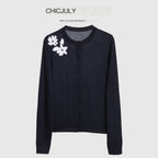 chicjuly Lily Of The Valley Pearl Embroidered Women's Superfine Wool Cardigans 900926511893