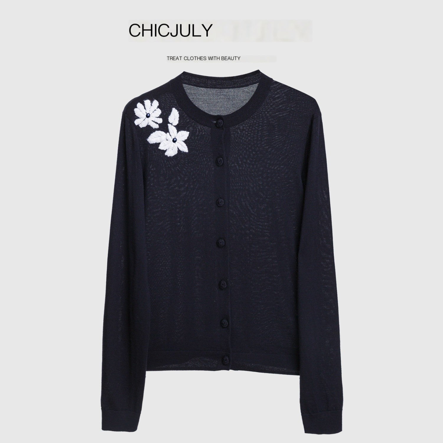 chicjuly Lily Of The Valley Pearl Embroidered Women's Superfine Wool Cardigans 900926511893