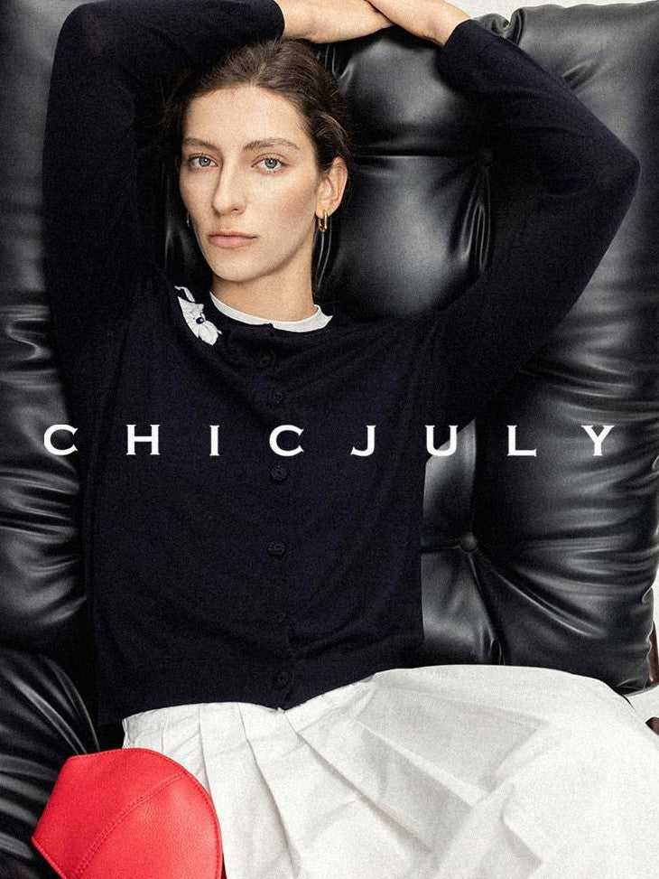 chicjuly Lily Of The Valley Pearl Embroidered Women's Superfine Wool Cardigans