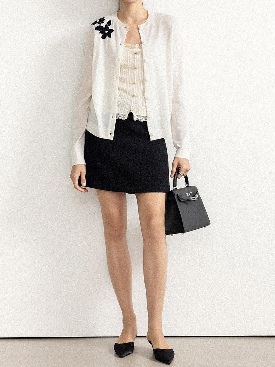 chicjuly Lily Of The Valley Pearl Embroidered Women's Superfine Wool Cardigans