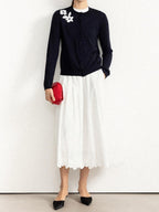 chicjuly Lily Of The Valley Pearl Embroidered Women's Superfine Wool Cardigans