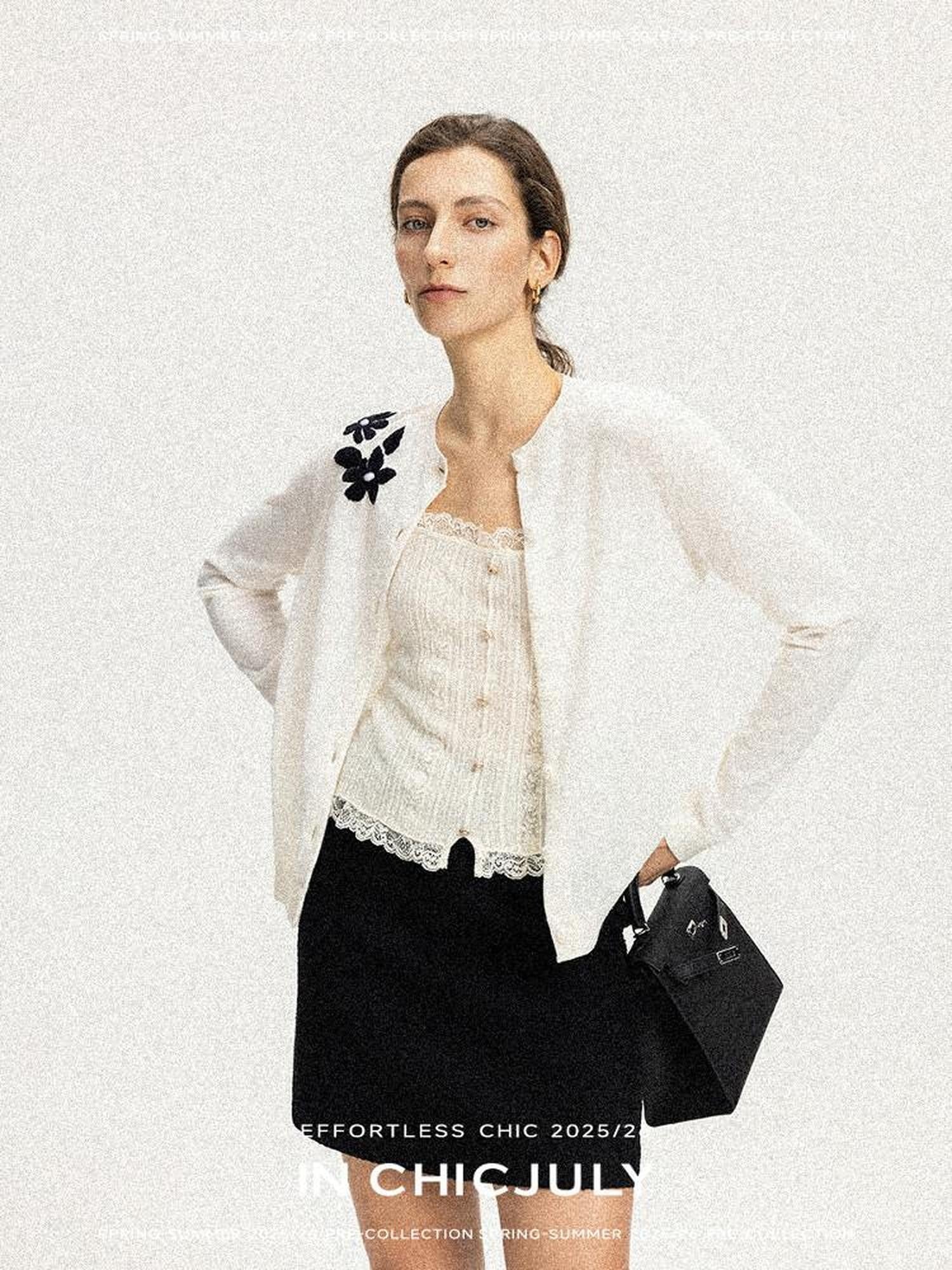 chicjuly Lily Of The Valley Pearl Embroidered Women's Superfine Wool Cardigans