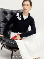 chicjuly Lily Of The Valley Pearl Embroidered Women's Superfine Wool Cardigans