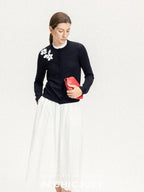 chicjuly Lily Of The Valley Pearl Embroidered Women's Superfine Wool Cardigans