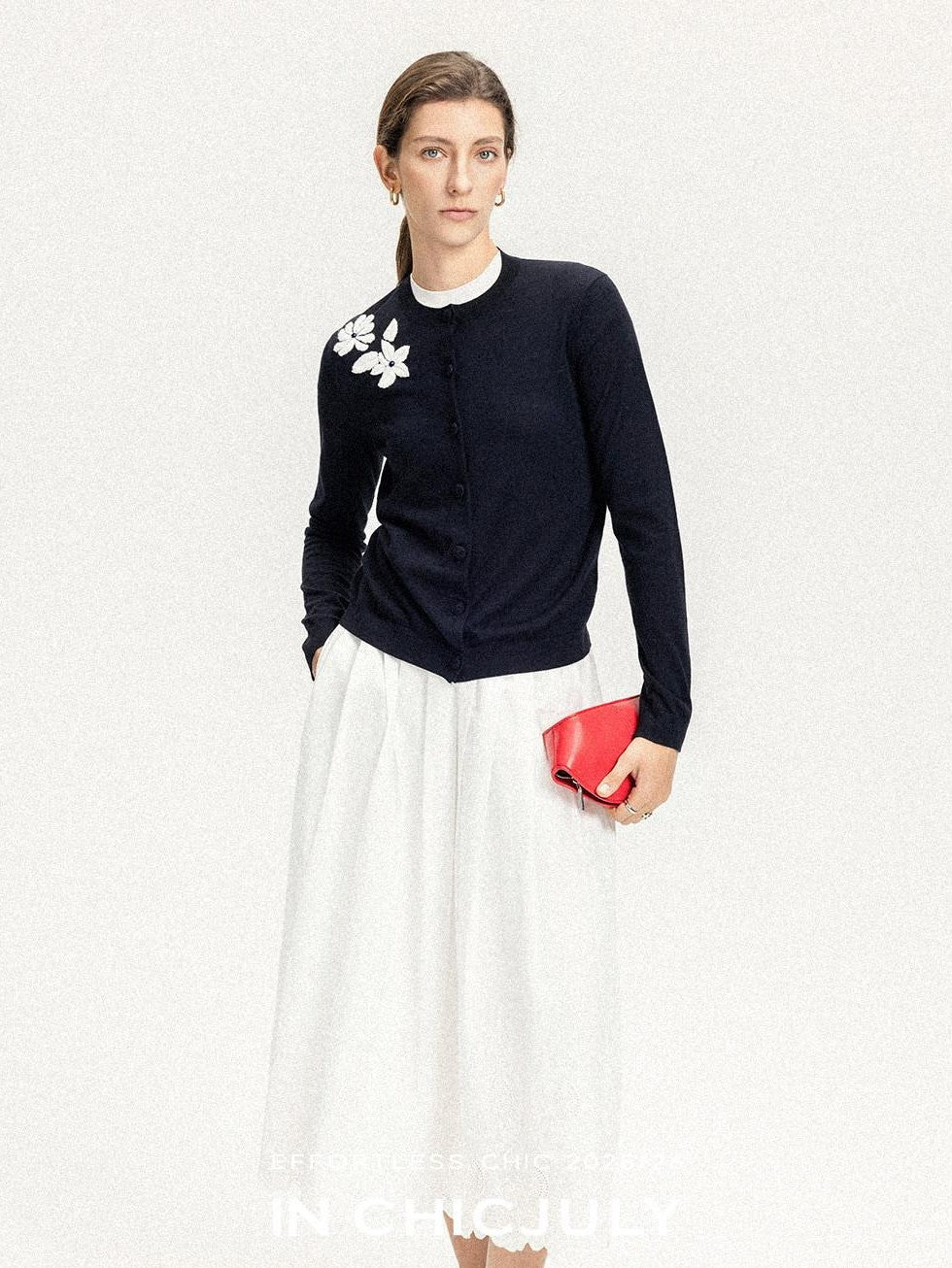 chicjuly Lily Of The Valley Pearl Embroidered Women's Superfine Wool Cardigans