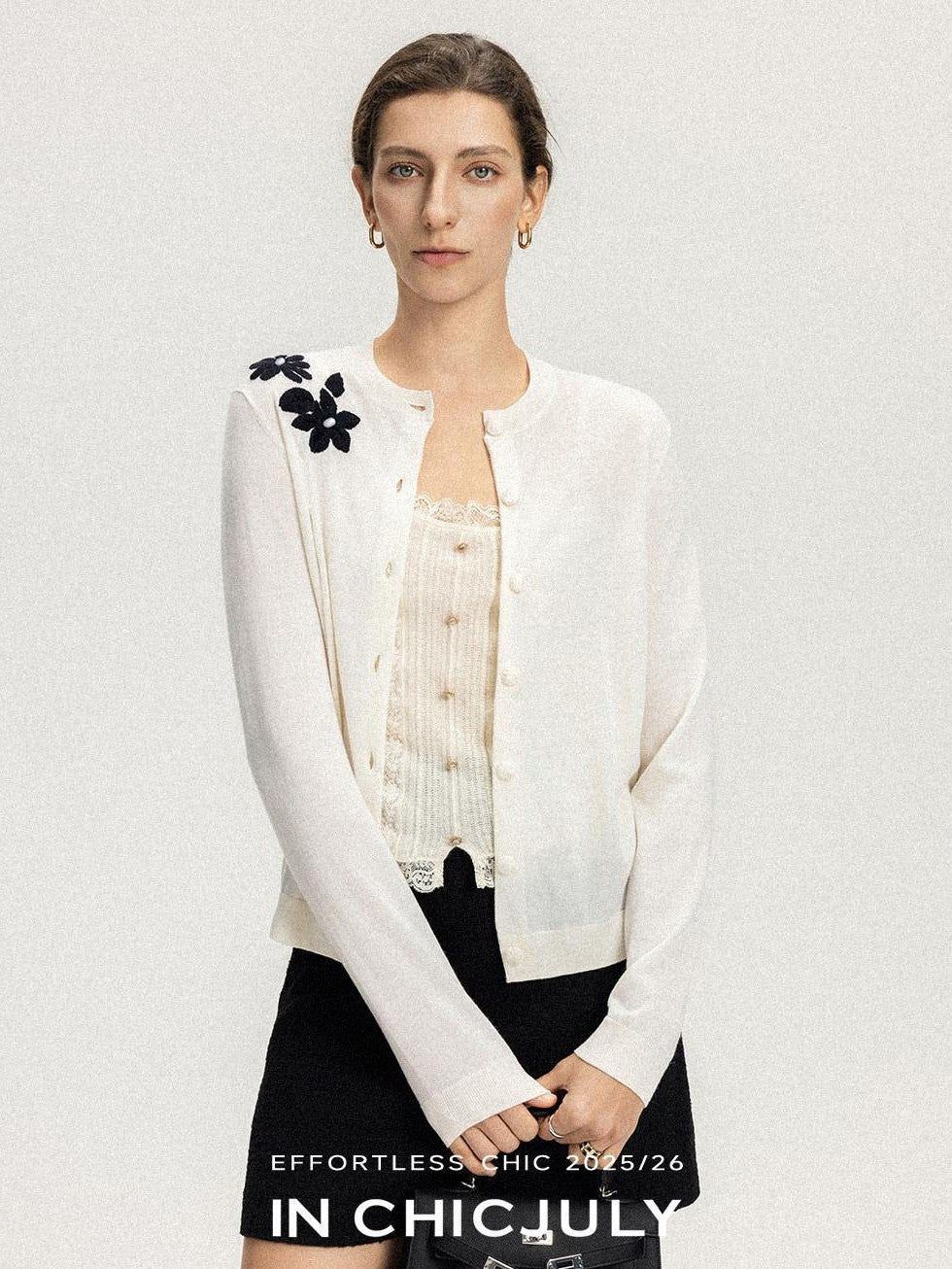 chicjuly Lily Of The Valley Pearl Embroidered Women's Superfine Wool Cardigans