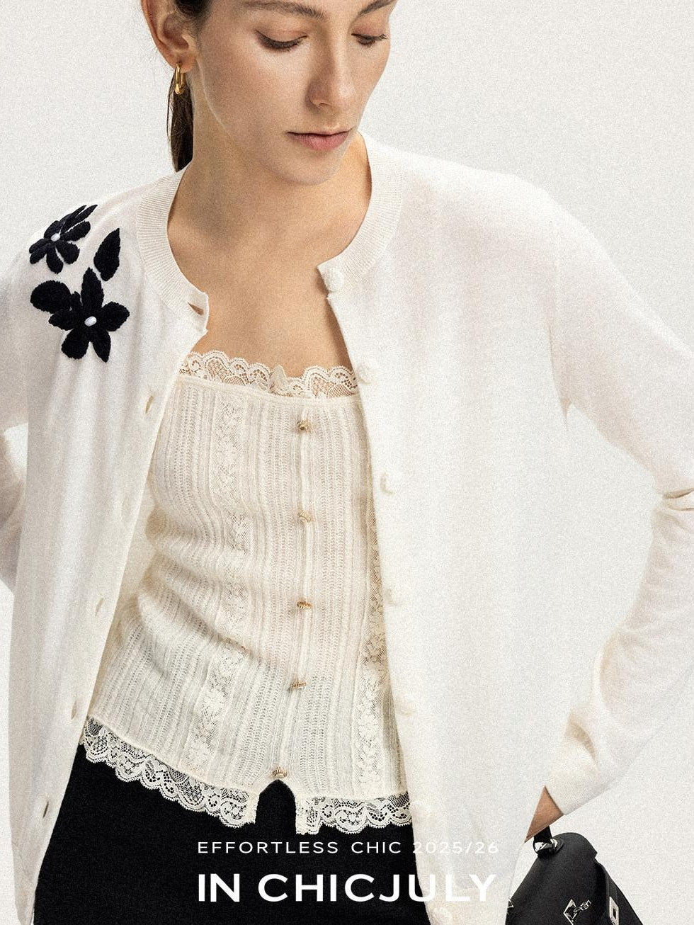 chicjuly Lily Of The Valley Pearl Embroidered Women's Superfine Wool Cardigans