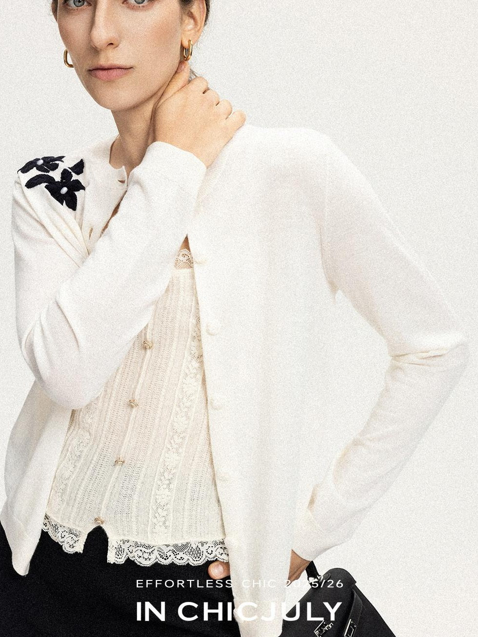 chicjuly Lily Of The Valley Pearl Embroidered Women's Superfine Wool Cardigans