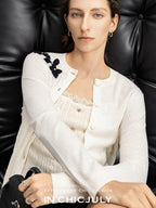 chicjuly Lily Of The Valley Pearl Embroidered Women's Superfine Wool Cardigans