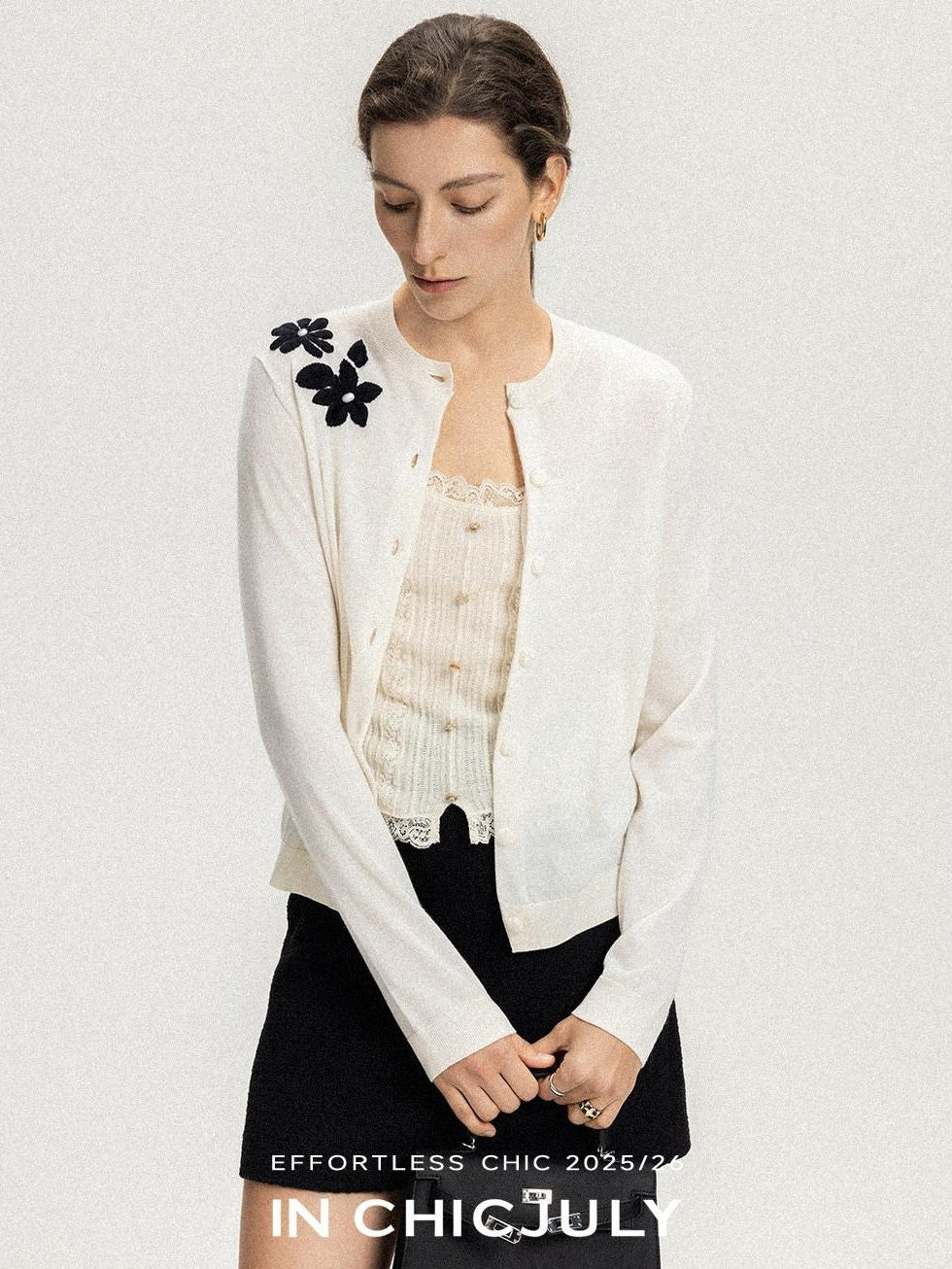 chicjuly Lily Of The Valley Pearl Embroidered Women's Superfine Wool Cardigans