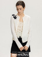 chicjuly Lily Of The Valley Pearl Embroidered Women's Superfine Wool Cardigans
