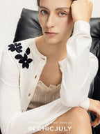 chicjuly Lily Of The Valley Pearl Embroidered Women's Superfine Wool Cardigans