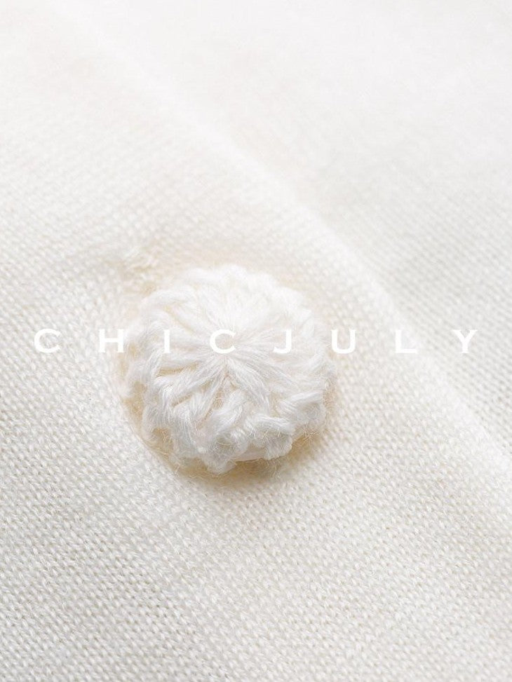 chicjuly Lily Of The Valley Pearl Embroidered Women's Superfine Wool Cardigans