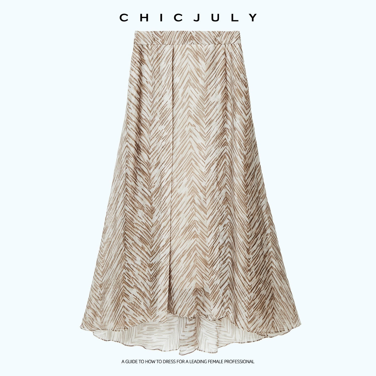 chicjuly Lustrous Printed Three Layer A Line Women's Pure Mulberry Silk Maxi Skirts 1037952458340