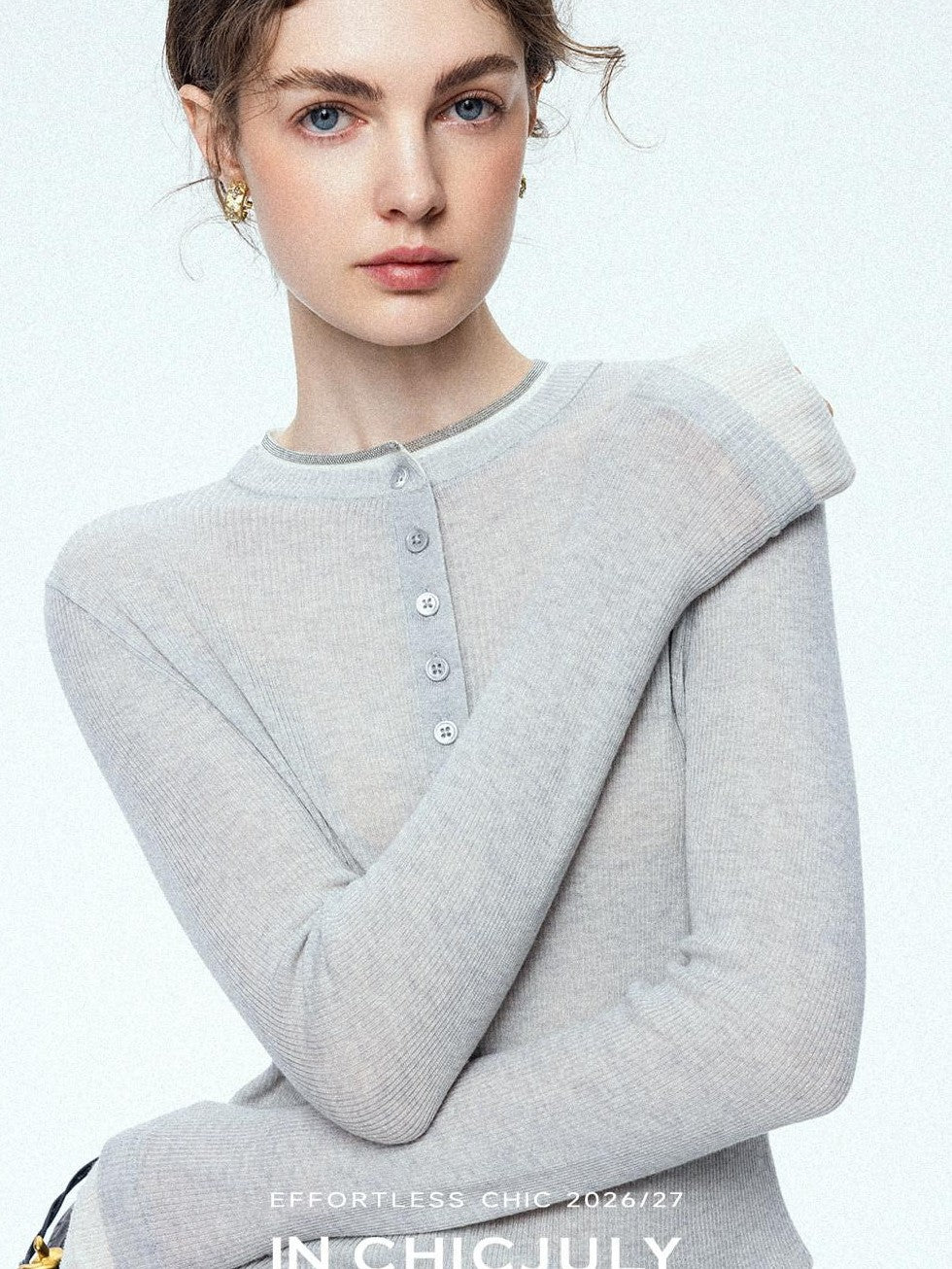 chicjuly Mini Star Sparkle Beaded Rhinestone Women's Wool Long Sleeve T-shirts