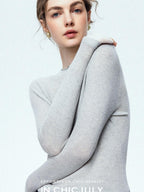 chicjuly Mini Star Sparkle Beaded Rhinestone Women's Wool Long Sleeve T-shirts