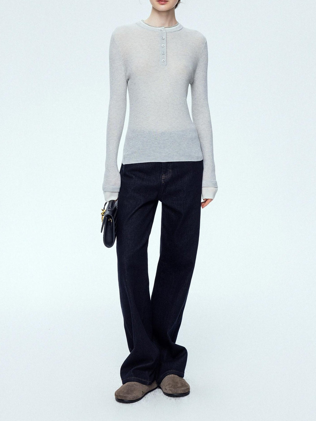 chicjuly Mini Star Sparkle Beaded Rhinestone Women's Wool Long Sleeve T-shirts