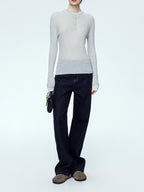 chicjuly Mini Star Sparkle Beaded Rhinestone Women's Wool Long Sleeve T-shirts