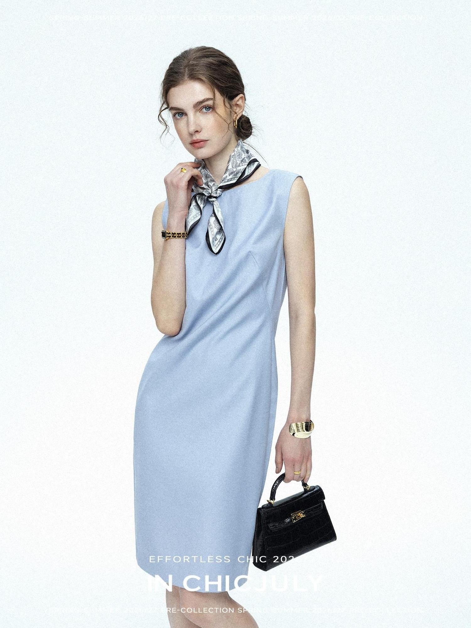 chicjuly Minimal Sleeveless Asymmetric Hem Loose Fit Women's Casual Midi Dresses