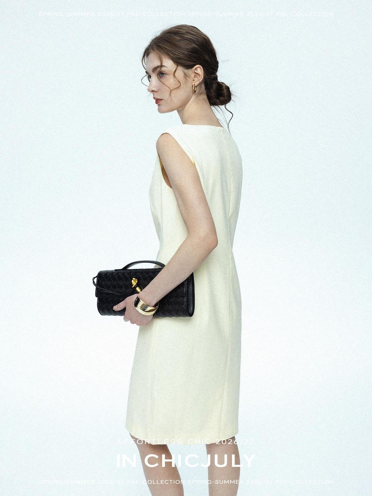chicjuly Minimal Sleeveless Asymmetric Hem Loose Fit Women's Casual Midi Dresses