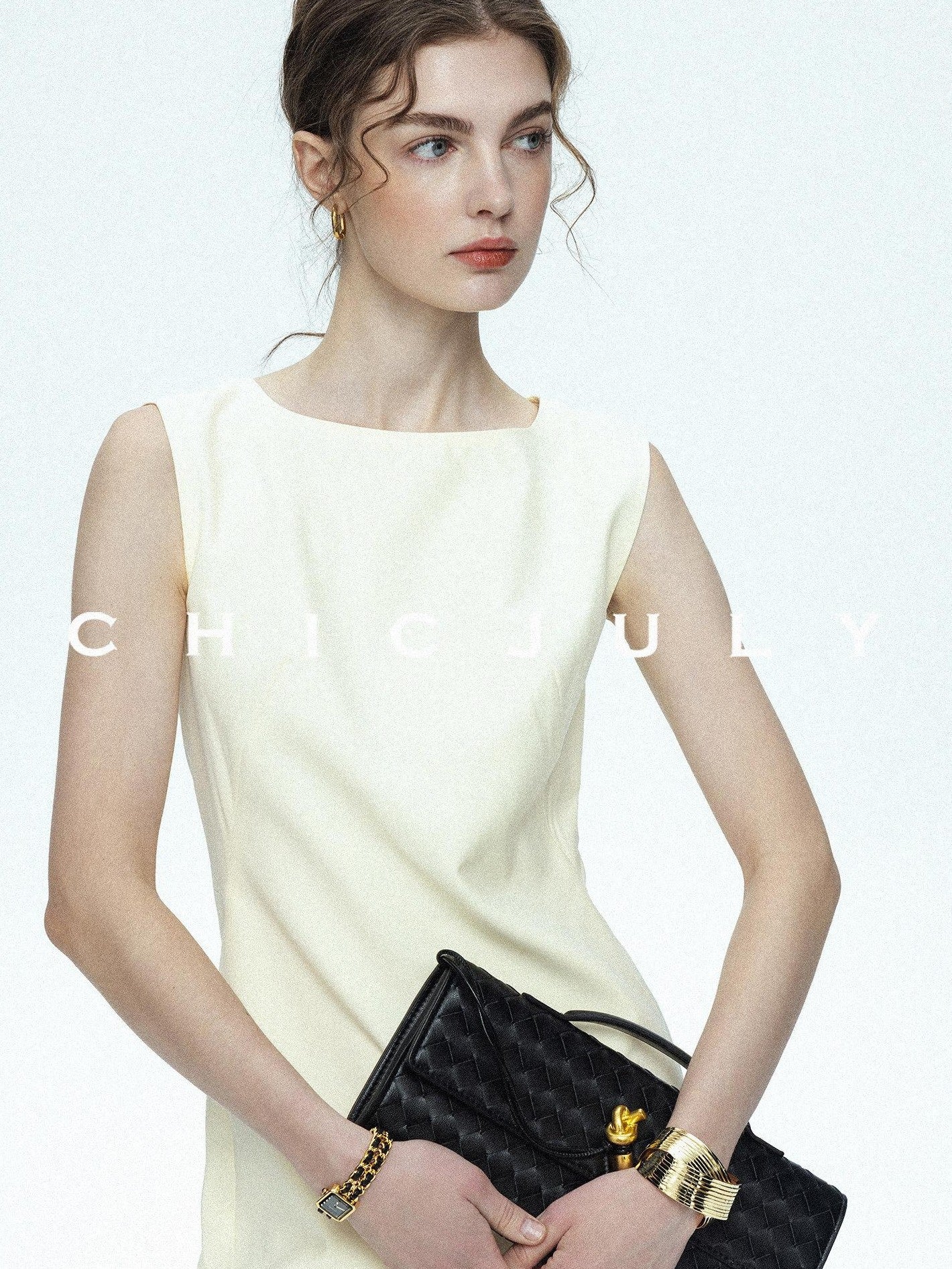 chicjuly Minimal Sleeveless Asymmetric Hem Loose Fit Women's Casual Midi Dresses