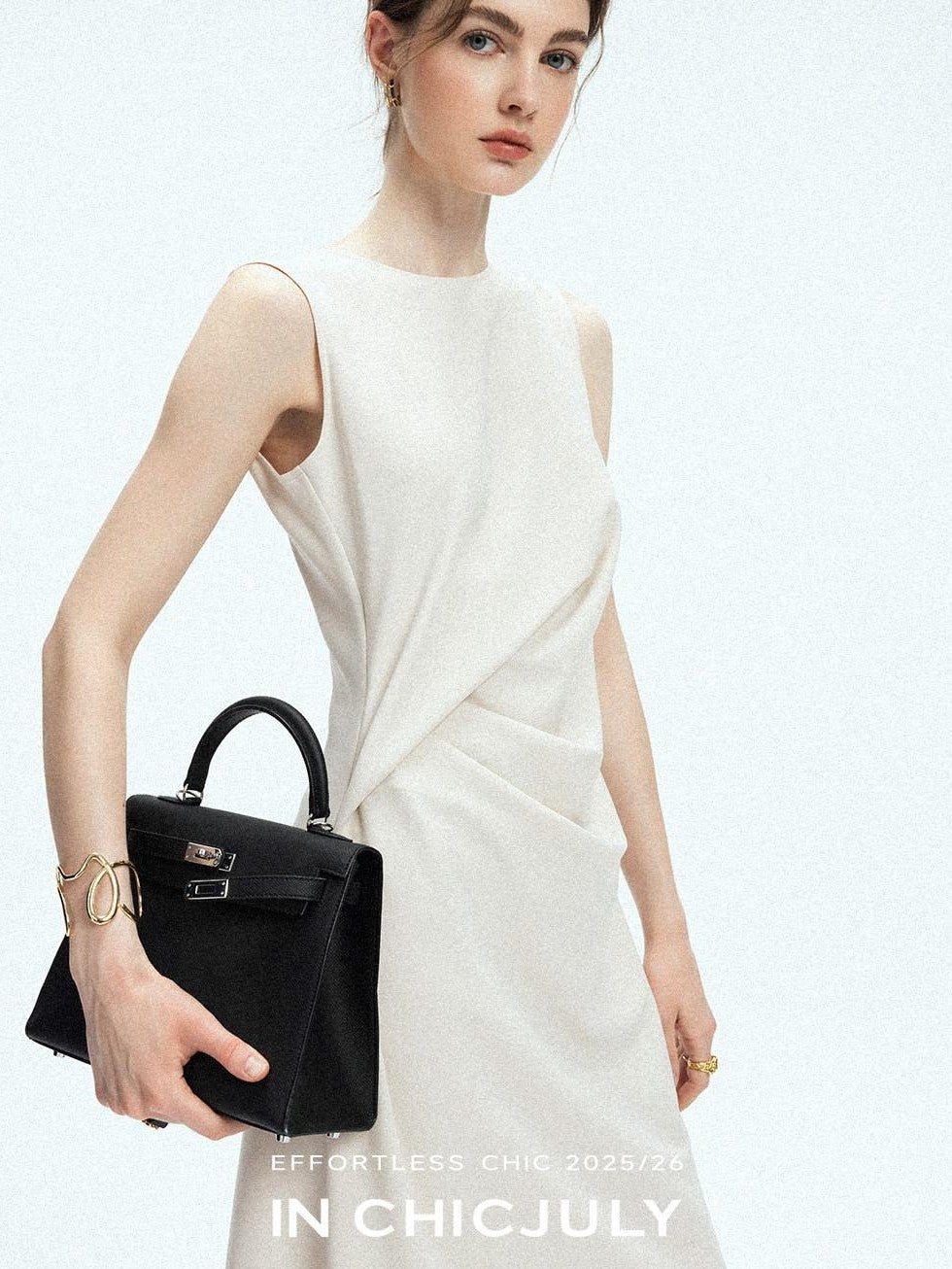 chicjuly Minimal Structured Tailoring Pleated Slimming Women's Casual Maxi Dresses