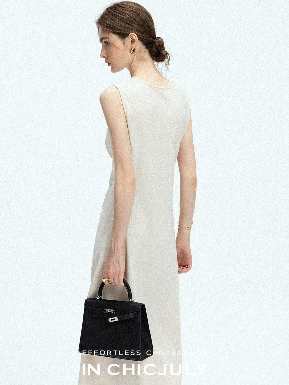 chicjuly Minimal Structured Tailoring Pleated Slimming Women's Casual Maxi Dresses