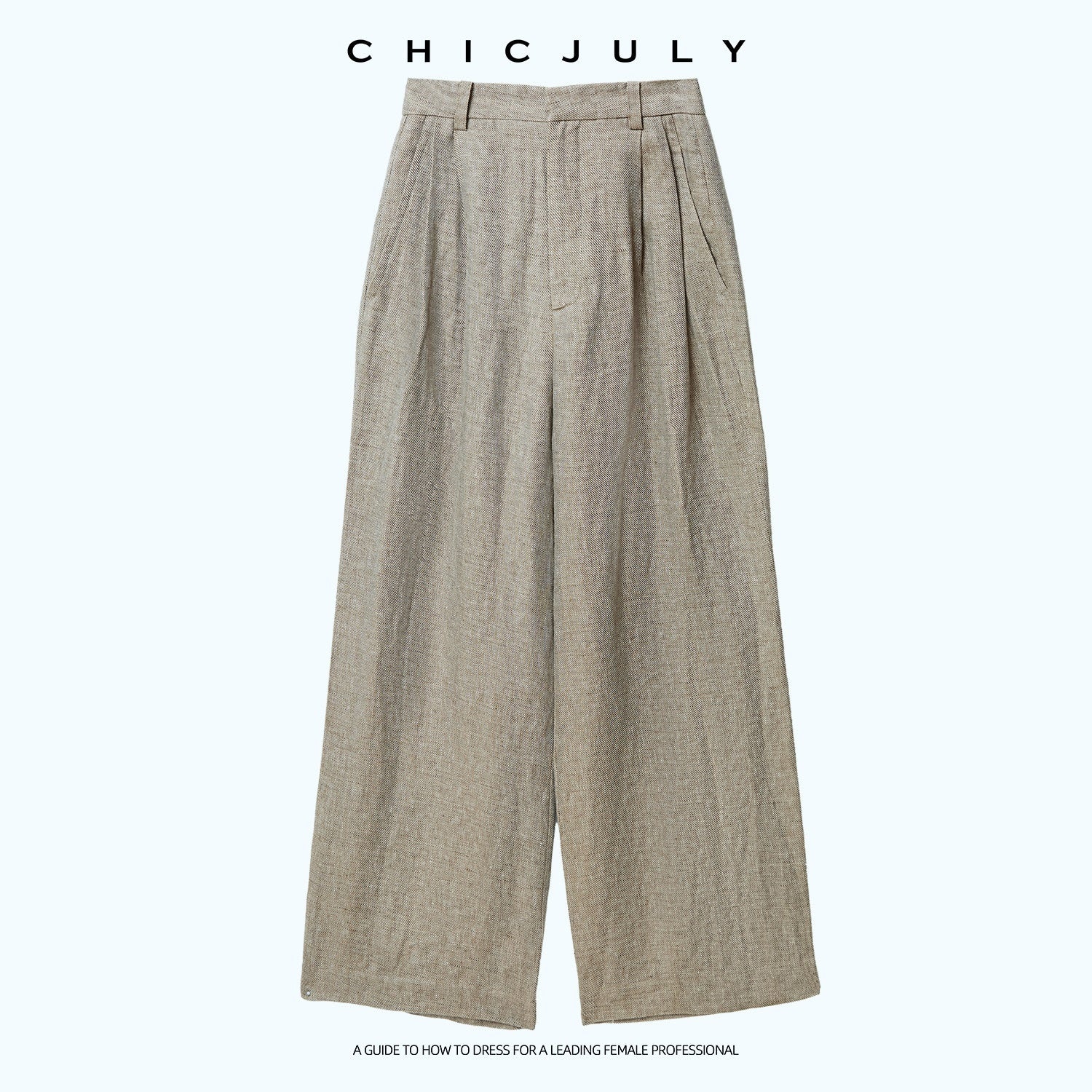 chicjuly Minimalist Old Money Three Piece Women's Linen Breathable Loose Pant Suits 1031201175823