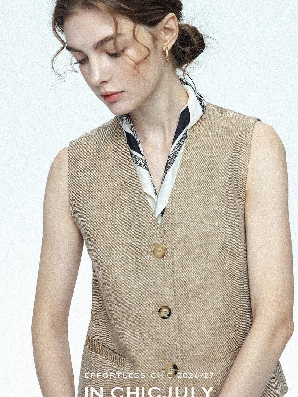 chicjuly Minimalist Old Money Three Piece Women's Linen Breathable Loose Pant Suits
