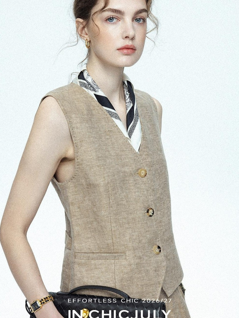 chicjuly Minimalist Old Money Three Piece Women's Linen Breathable Loose Pant Suits