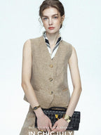 chicjuly Minimalist Old Money Three Piece Women's Linen Breathable Loose Pant Suits