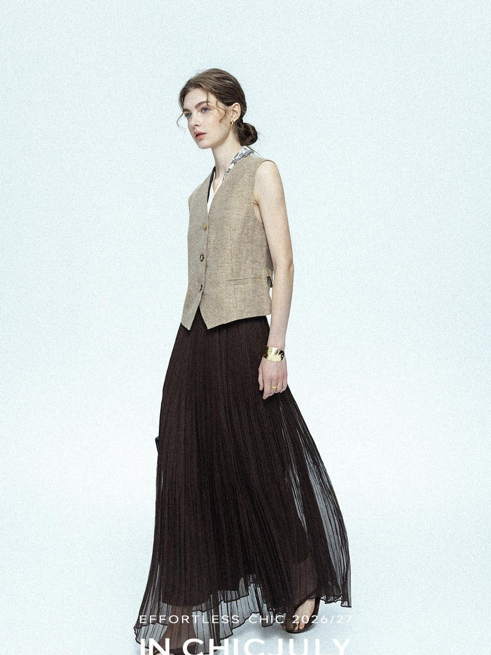 chicjuly Minimalist Old Money Three Piece Women's Linen Breathable Loose Pant Suits