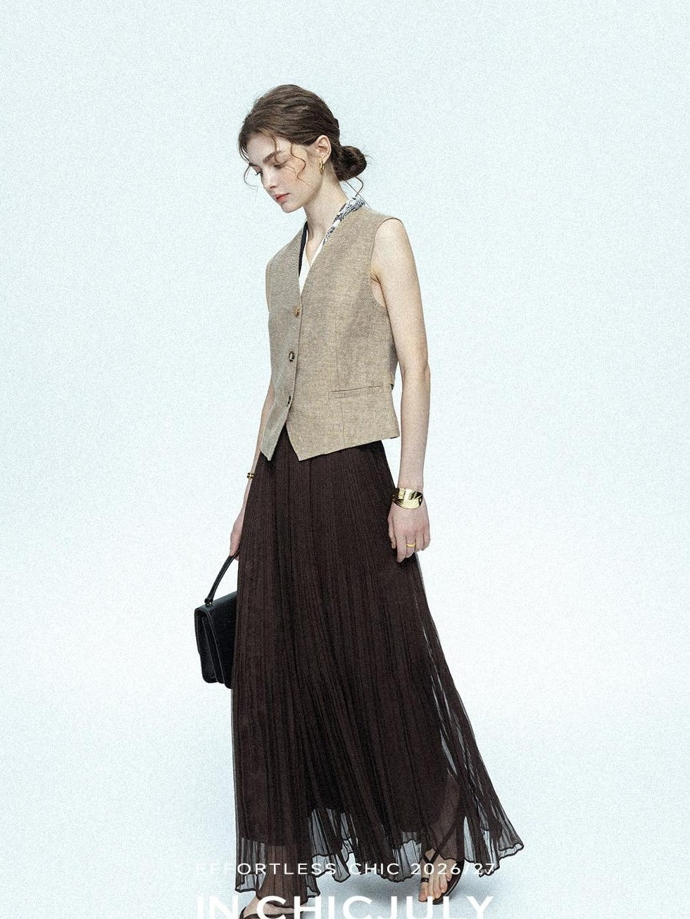 chicjuly Minimalist Old Money Three Piece Women's Linen Breathable Loose Pant Suits