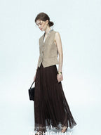 chicjuly Minimalist Old Money Three Piece Women's Linen Breathable Loose Pant Suits