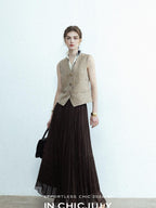 chicjuly Minimalist Old Money Three Piece Women's Linen Breathable Loose Pant Suits