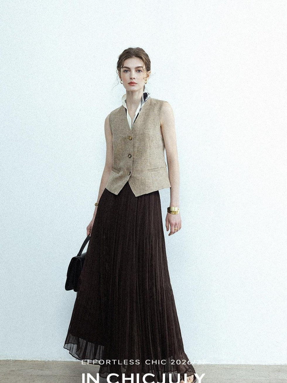 chicjuly Minimalist Old Money Three Piece Women's Linen Breathable Loose Pant Suits