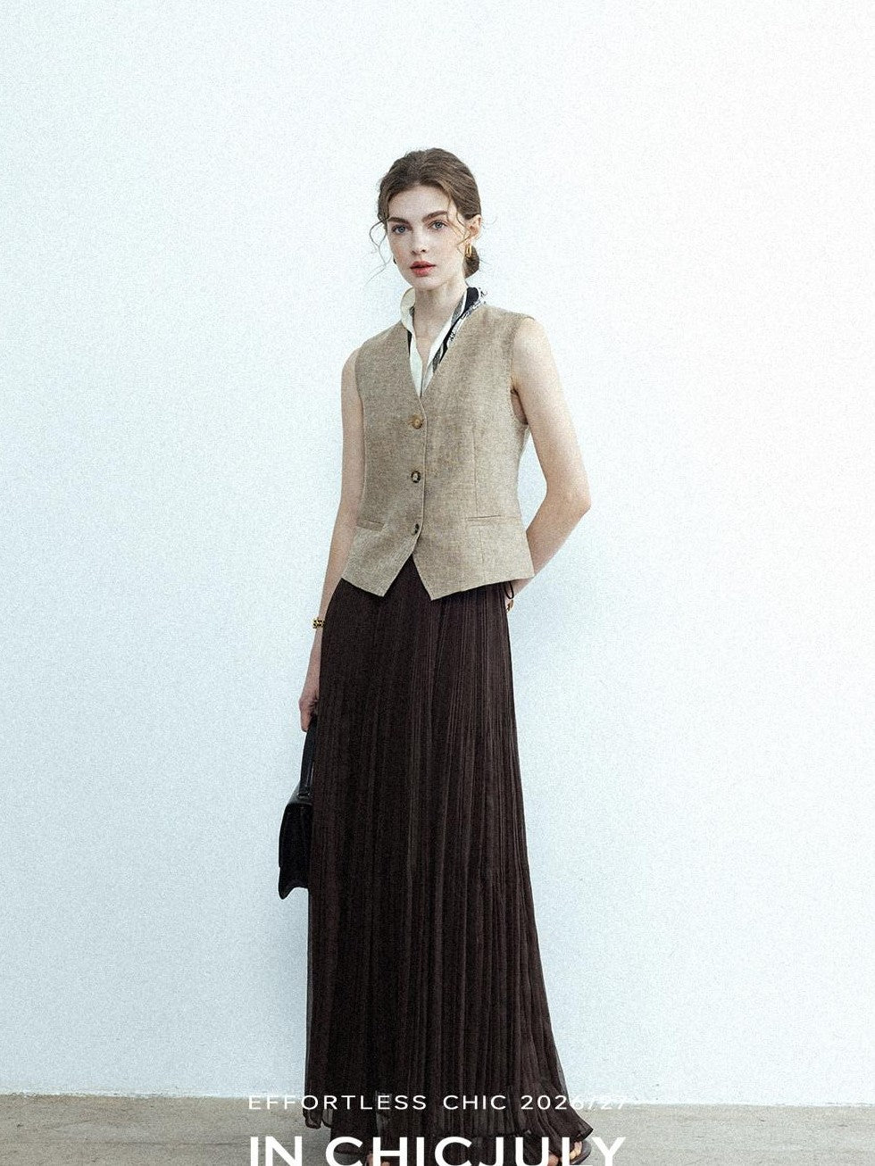 chicjuly Minimalist Old Money Three Piece Women's Linen Breathable Loose Pant Suits