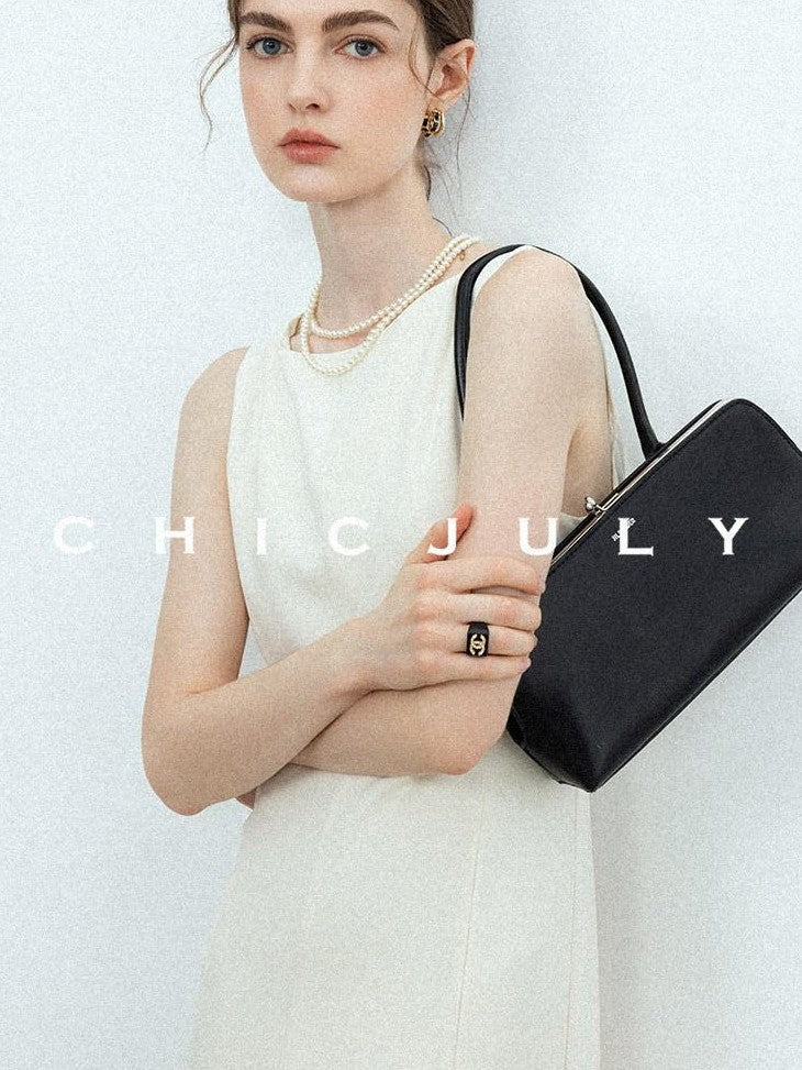 chicjuly Minimalist Panelled 3d Tailored High Waist A Line Women's Acetate Midi Dresses
