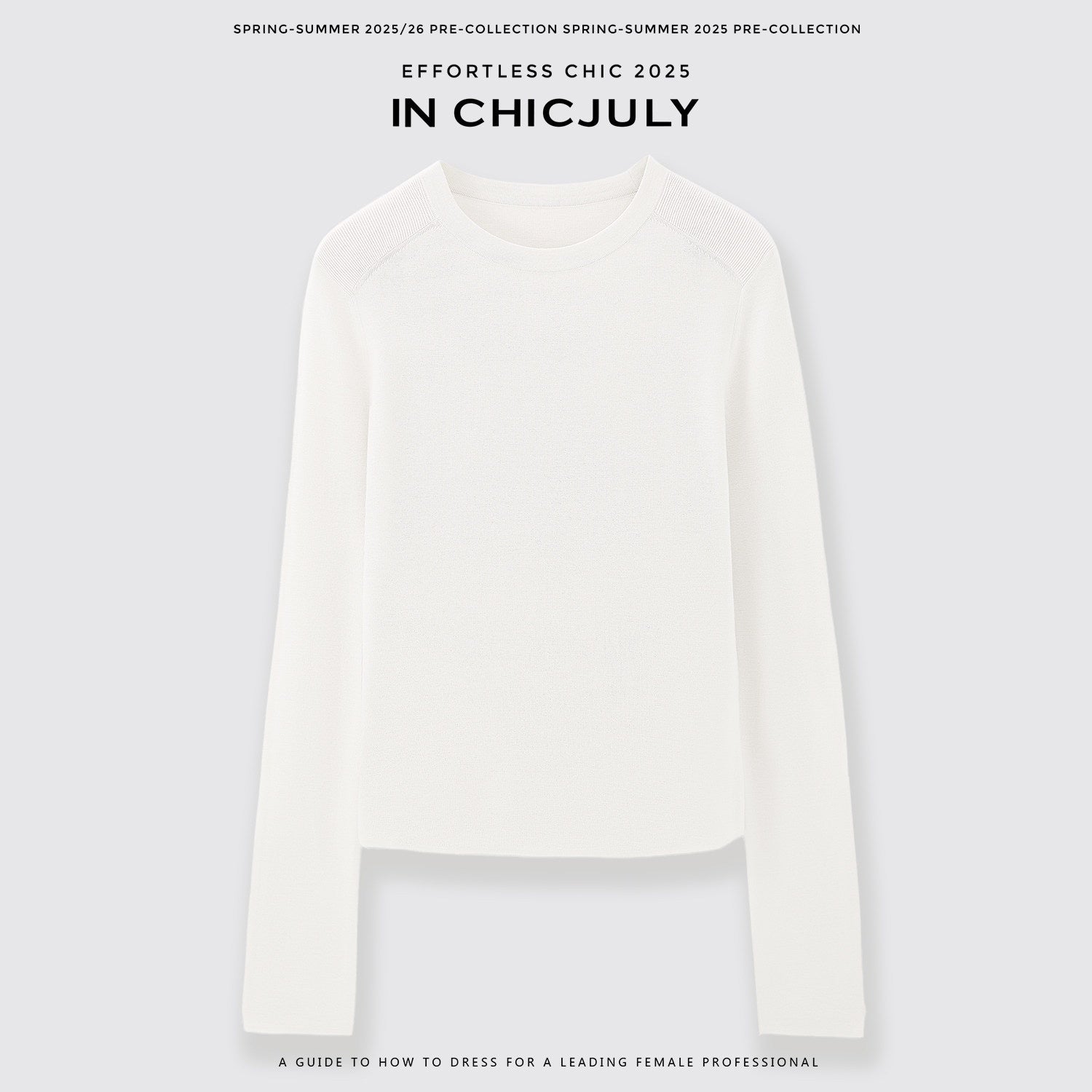 chicjuly Minimalist Saddle Shoulder Crew Neck Knit Women's Wool Long Sleeve T-shirts 970129168232