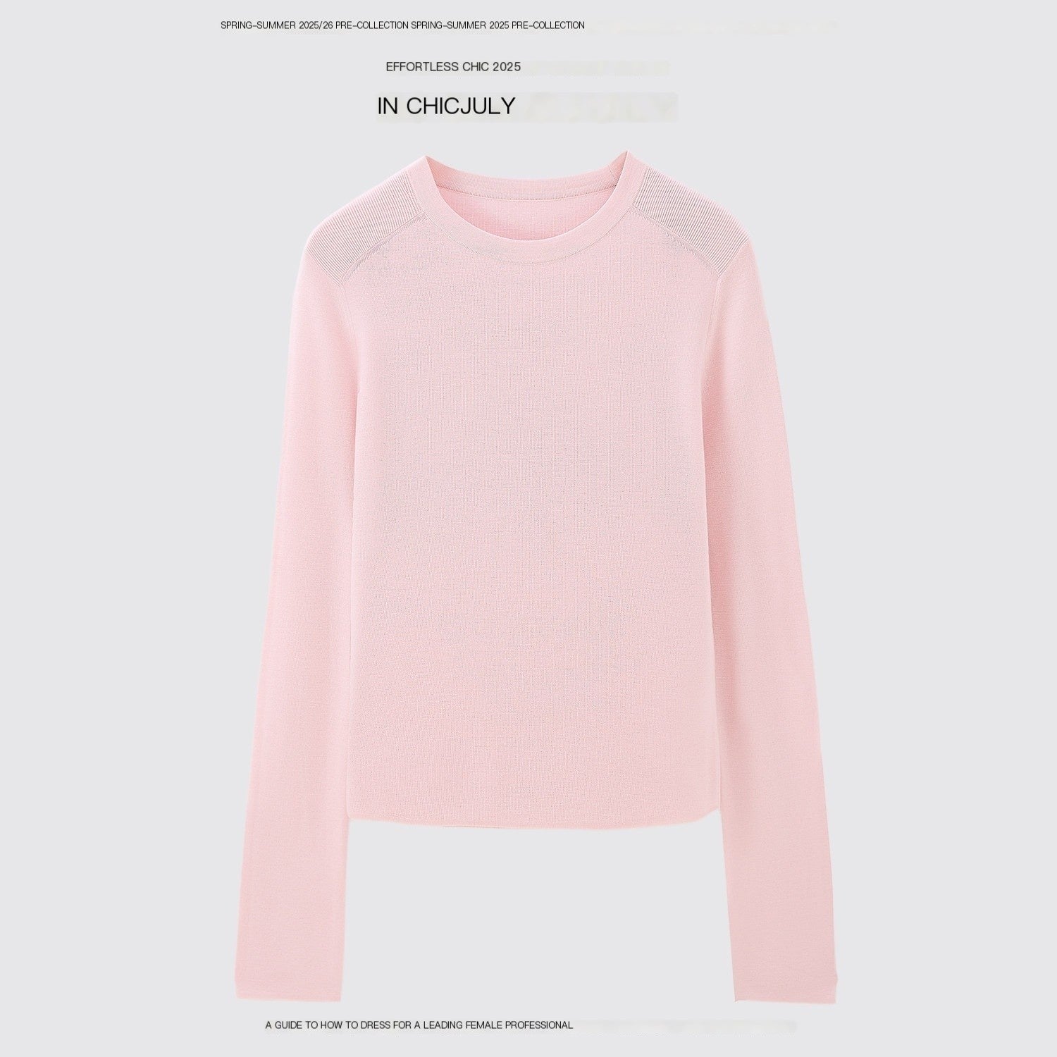 chicjuly Minimalist Saddle Shoulder Crew Neck Knit Women's Wool Long Sleeve T-shirts 970129168232