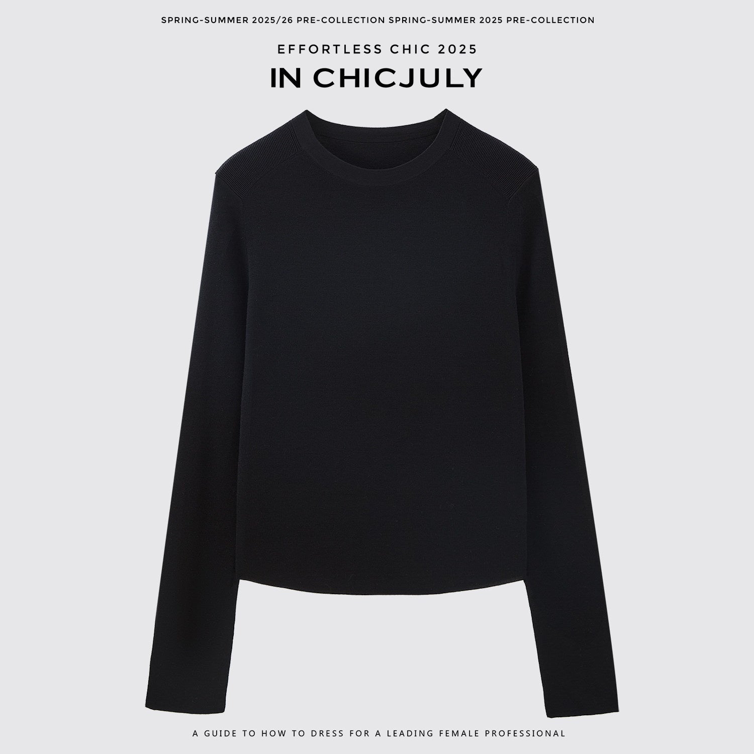 chicjuly Minimalist Saddle Shoulder Crew Neck Knit Women's Wool Long Sleeve T-shirts 970129168232