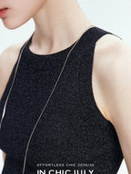 chicjuly Misty Star Iridescent Knit Two Piece Women's Breathable Short Sleeve T-shirts